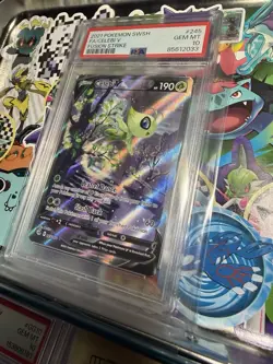 PSA 10 GEM MINT Celebi V 245/264 Alt Art Ultra Rare Fusion Strike 2021 Pokemon - Image 1