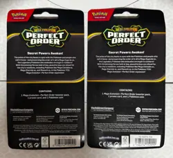 2 Pokemon TCG Mega Evolution Perfect Order Blister Packs Foil Promo Coin Booster - Image 2