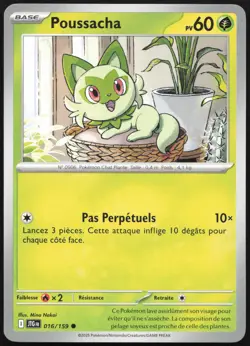 Pokemon Card Poussacha 016/159 Adventures French Set - Image 1