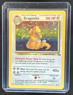 1999 Pokemon Fossil Dragonite #4/62 - Image 1