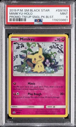 2019 POKEMON SM BLACK STAR PROMO TEAM UP SINGLE PACK BLISTERS MIMIKYU-HOLO PSA 9 - Image 1