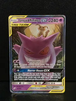 2019 Pokemon Sun Moon Team Up Gengar Mimikyu GX Full Art #53/181 NM - Image 1
