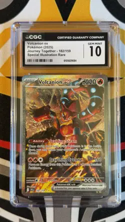 CGC GM 10 - Volcanion Ex Journey Together 182/159 Pokemon 2025 - Image 1