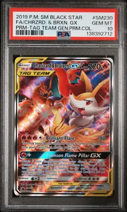 POKEMON BLACK STAR PROMO CHARIZARD & BRAIXEN GX #SM230 PSA 10 Gem Mint 138392712 - Image 1