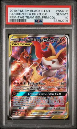 POKEMON BLACK STAR PROMO CHARIZARD & BRAIXEN GX #SM230 PSA 10 Gem Mint 138392701 - Image 1