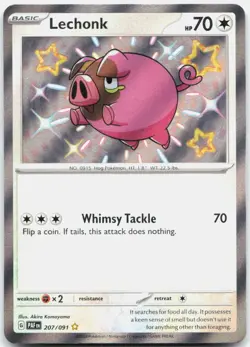 Pokemon TCG Lechonk SV: Paldean Fates Shiny Rare 207/091 Holo - Image 1