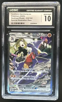 2025 Pokemon Destined Rivals Cynthia's Garchomp ex #232/182 CGC 10 - Image 1