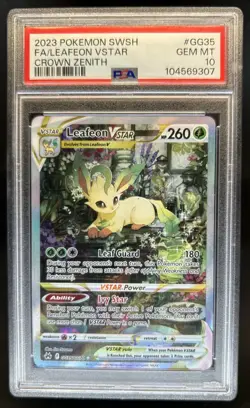 2023 Pokemon SWSH Crown Zenith Leafeon VST Galarian Gallery #GG35/GG70 PSA 10 - Image 1