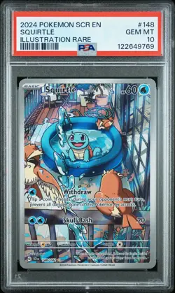 2024 POKEMON SCR EN-STELLAR CROWN ILLUSTRATION RARE #148 SQUIRTLE PSA 10 - Image 1
