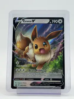 EEVEE V SWSH065 POKEMON SWORD & SHIELD BLACK STAR PROMO HOLO Q3110 - Image 1