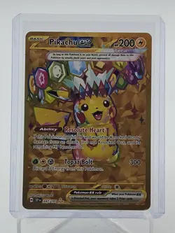 PIKACHU EX 2024 POKEMON SURGING SPARKS GOLD HYPER RARE #247/191 Q6890 - Image 1