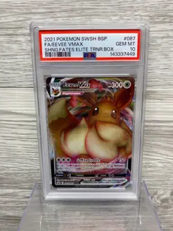 EEVEE VMAX #087 PSA 10 2021 Pokemon SWSH BSP Shining Fates Elite Trainer Box (F) - Image 1