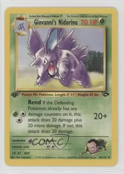 Giovanni's Nidorino 1st Ed. Pokemon Gym Challenge #45 2000 - Image 1