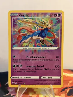 Pokemon TCG SWSH04: Vivid Voltage #082/185 Amazing Rare,Holo Zacian - Image 1