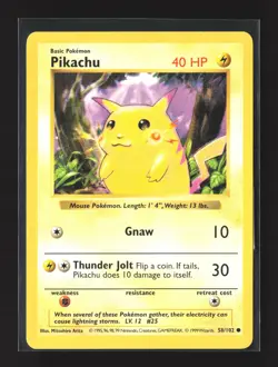 Pokemon Base Set (Shadowless) #058/102 Pikachu (Red Cheeks) - Image 1