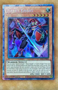 Yugioh Joker’s Knight KICO-EN002 Collector Rare 1st Ed NM - Image 1