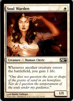 2009 Magic The Gathering Core Set 2010 Soul Warden #34 Light Play - Image 1