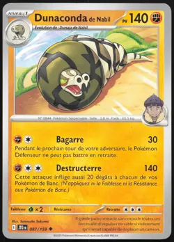 Carte Pokemon Dunaconda de Nabil 087/159 Aventures Ensemble Francais - Image 1
