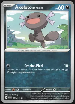 Pokemon Card Axoloto de Paldea 093/159 Adventures French Set - Image 1