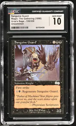 SANGUINE GUARD Urza's Saga CGC 10 Gem Mint Vintage MTG [Nostalgium] - Image 1