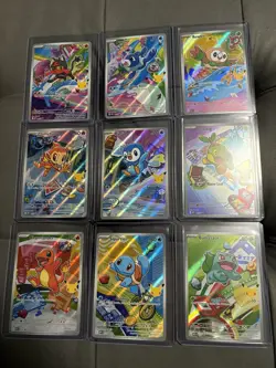 Pokemon TCG First Partner Illustration Collection Series 1 Full Set of 9 Promos - Image 1