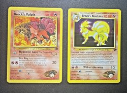 Brock's Ninetales & Vulpix 'W" Stamp Vintage Pokemon Gym Challlenge: 2-Card Lot - Image 1