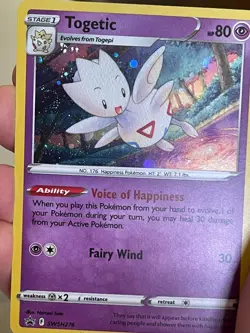 POKEMON TOGETIC SWSH276 PROMO BLACK STAR COSMOS HOLOFOIL WITH SWIRL NM CARD - Image 1