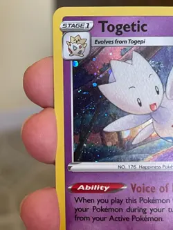 POKEMON TOGETIC SWSH276 PROMO BLACK STAR COSMOS HOLOFOIL WITH SWIRL NM CARD - Image 3