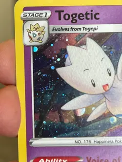 POKEMON TOGETIC SWSH276 PROMO BLACK STAR COSMOS HOLOFOIL WITH SWIRL NM CARD - Image 4