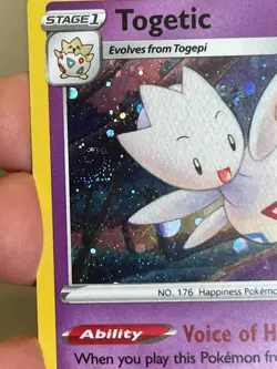 POKEMON TOGETIC SWSH276 PROMO BLACK STAR COSMOS HOLOFOIL WITH SWIRL NM CARD - Image 5