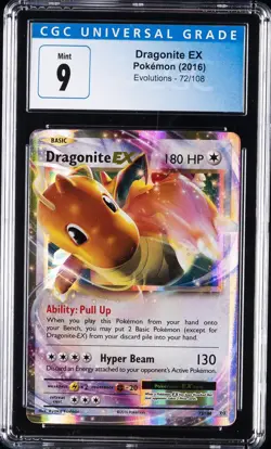 2016 POKEMON EVOLUTIONS #72 DRAGONITE EX CGC 9 - Image 1