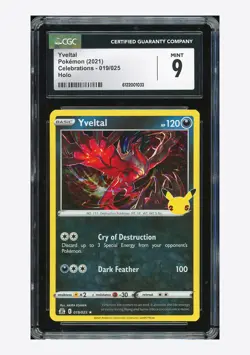 Pokemon CGC 9 Yveltal Holo 2021 019/025 Celebrations English #1 - Image 1