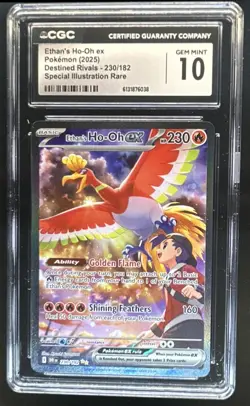 2025 Pokemon Destined Rivals Ethan's Ho-Oh ex #230/182 CGC 10 - Image 1