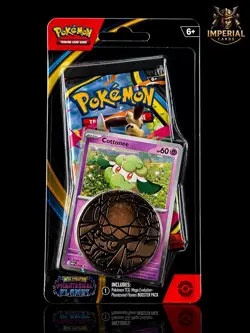 Pokemon TCG Phantasmal Flames - Cottonee Promo Blister Pack + Metal Coin - NEW - Image 1