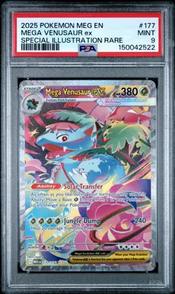 2025 POKEMON MEG EN-SPECIAL ILLUSTRATION RARE #177 MEGA VENUSAUR EX PSA 9 - Image 1