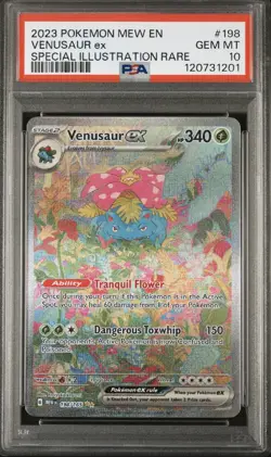 2023 VENUSAUR EX 198/165 SPECIAL ILLUSTRATION RARE 151 POKEMON PSA 10 - Image 1