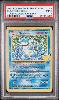 2021 POKEMON CELEBRATIONS CLASSIC COLLECTION #2 BLASTOISE-HOLO PSA 9 - Image 1