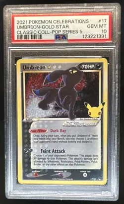 2021 Pokemon SWSH Celebrations Umbreon Classic #17/17 PSA 10 GEM MINT - Image 1
