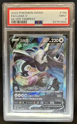 2022 Pokemon SWSH Silver Tempest Lugia V #186/195 PSA 9 - Image 1