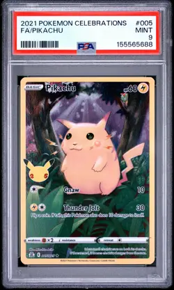 2021 POKEMON CELEBRATIONS #005 FULL ART/PIKACHU PSA 9 - Image 1