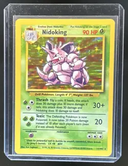 1999 Pokemon Unlimited Nidoking Rare Holo #11/102 - Image 1