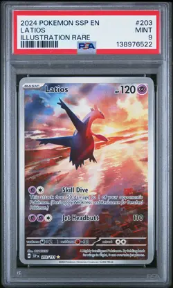 2024 POKEMON SSP EN-SURGING SPARKS ILLUSTRATION RARE #203 LATIOS PSA 9 - Image 1