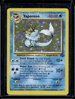 1999 Pokemon Jungle Vaporeon #12/64 - Image 1