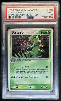 2003 Pokemon Japanese 1st Edition Expansion Pack Sceptile Holo 003/055 PSA 9 - Image 1