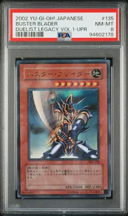 2002 YU-GI-OH! JAPANESE DUELIST LEGACY VOLUME 1 #135 BUSTER BLADER PSA 8 - Image 1