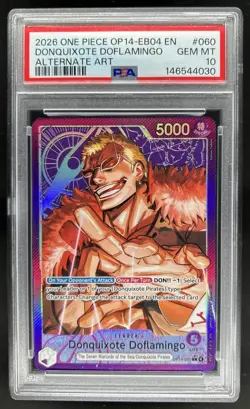 2026 One Piece Donquixote Doflamingo Leader Alt Art #OP14-060 PSA 10 GEM MINT - Image 1