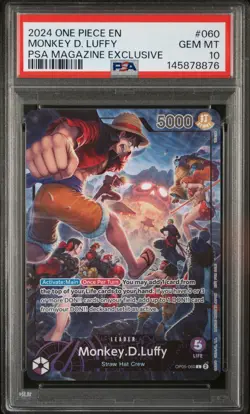 2024 ONE PIECE PROMOS PSA MAGAZINE EXCLUSIVE #060 MONKEY D. LUFFY PSA 10 - Image 1