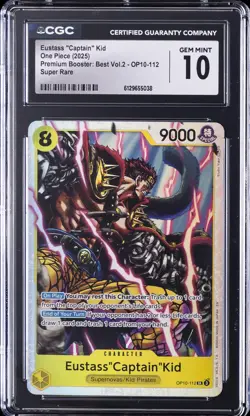 2025 ONE PIECE PREMIUM BOOSTER: BEST VOL.2 SR EUSTASS "CAPTAIN" KID CGC 10 GM - Image 1