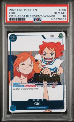 2026 ONE PIECE PROMOS THE AZURE SEA'S SEVEN RELEASE EVENT-WINNER GIRL PSA 10 - Image 1