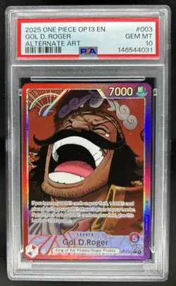 2025 One Piece Carrying On His Will Gol D. Roger Leader Alt Art #OP13-003 PSA 10 - Image 1